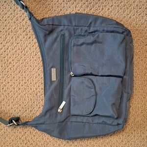 Baggalini slate blue midsized crossbod